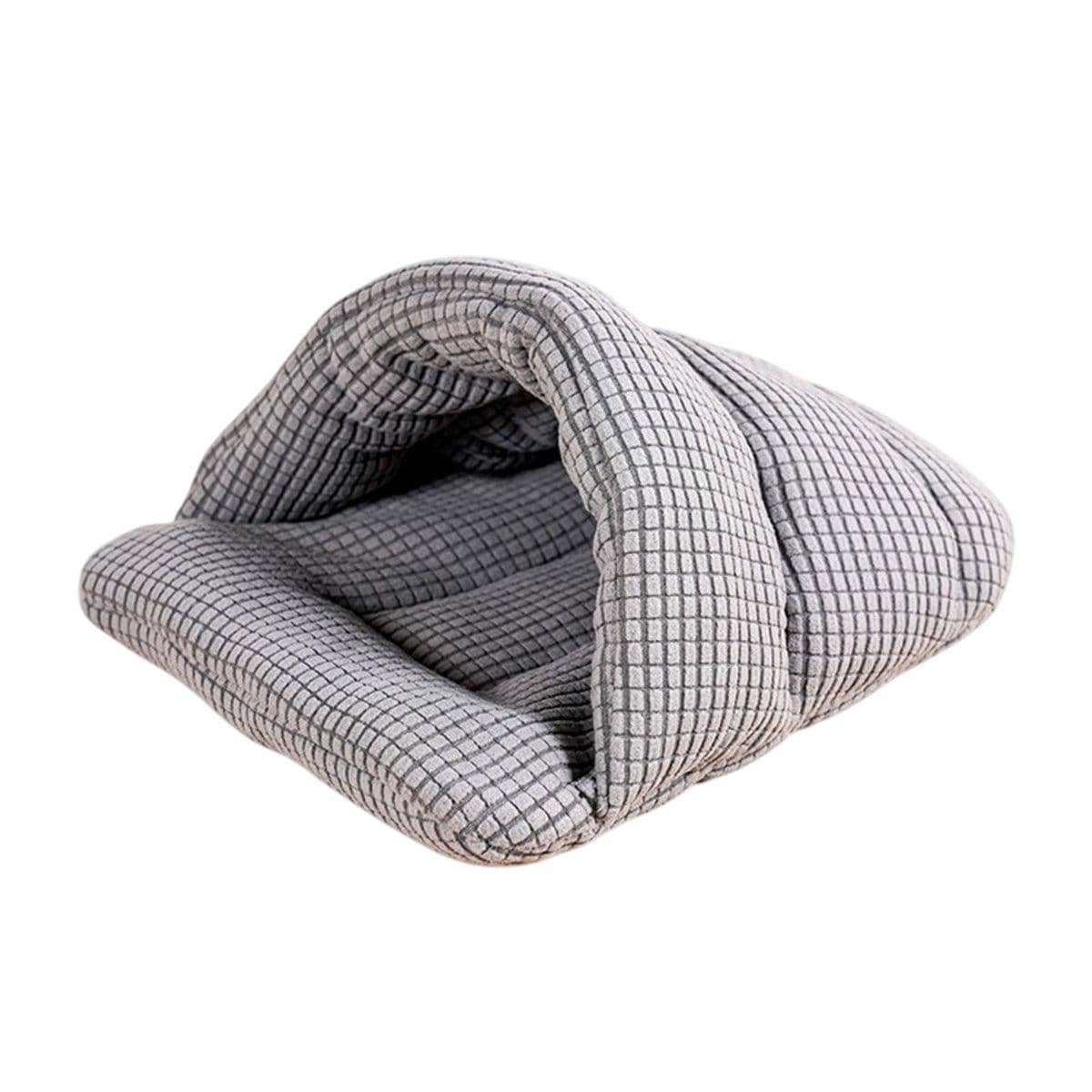 Semi-Enclosed Small Pet Sleeping Bag - Light Grey