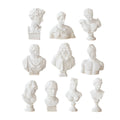 Set of 10 Mini Resin Classical Bust Desktop Sculptures in White - view 2