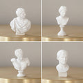 Set of 10 Mini Resin Classical Bust Desktop Sculptures in White - view 5