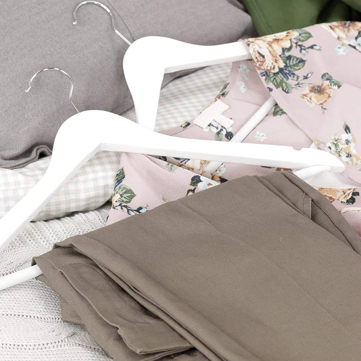 Set of 10 Wooden Suit Hangers for Coats, Jackets, Dress Pants and Skirts - view 5