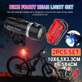 Set of 2 LED Bike Front and Rear Light, Waterproof Bicycle Headlight and Tail Light