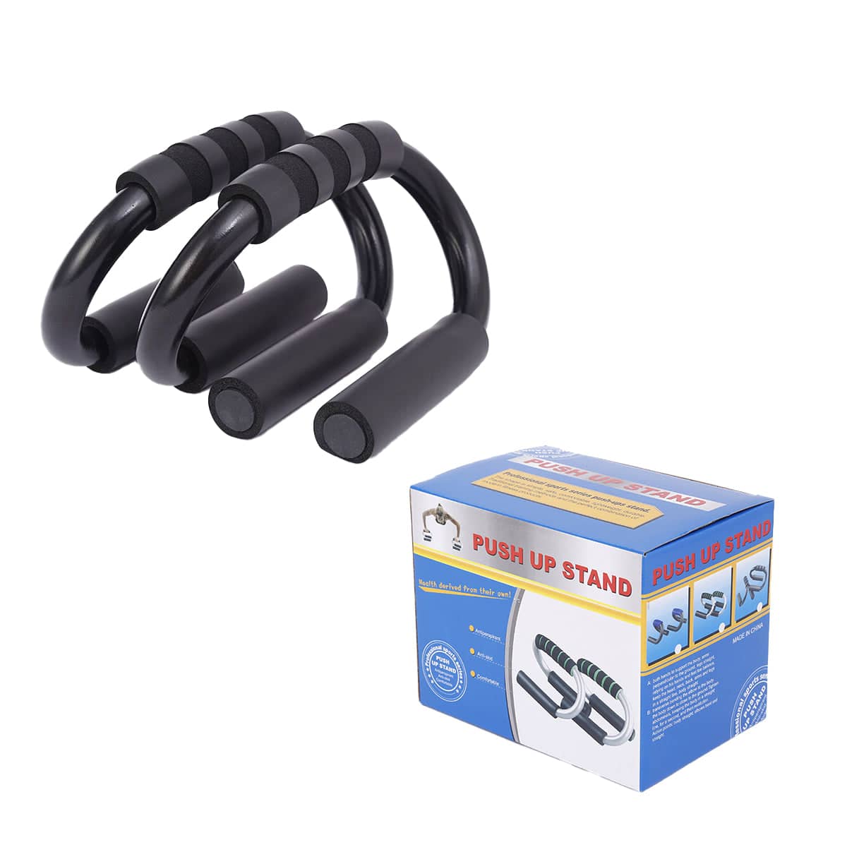 Set of 2 S-Shape Push-Up Bars with Foam Grips for Home Workouts - view 4