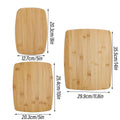 Set of 3 Bamboo Cutting Boards, Multi Size Kitchen Chopping Boards - view 3