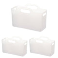 Set of 3 Portable PE Storage Baskets with Handles - Clear