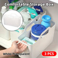 Set of 3 Portable PE Storage Baskets with Handles - Clear - view 2