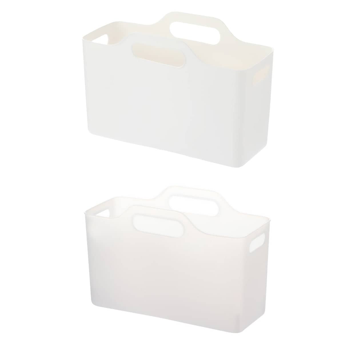 Set of 3 Portable PE Storage Baskets with Handles - Clear - view 3