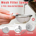 Set of 3 Stainless Steel Mesh Flour Sifters with Hanging Ears - 8, 14 and 20 cm