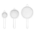 Set of 3 Stainless Steel Mesh Flour Sifters with Hanging Ears - 8, 14 and 20 cm - view 2