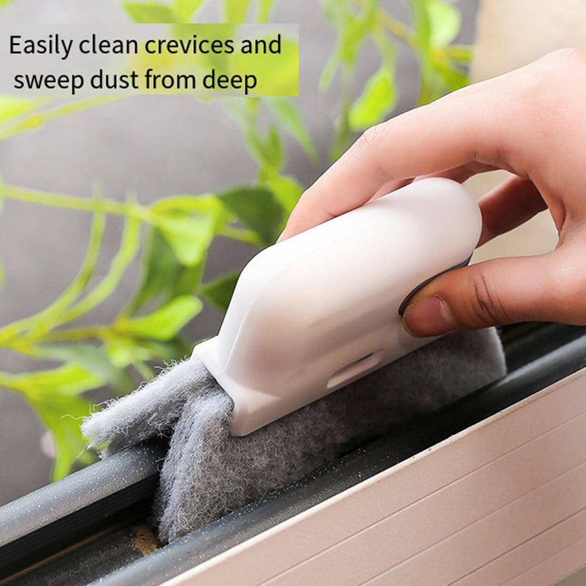 Set of 3 Window Groove Cleaning Brushes with Scraper for Tracks, Sills and Door Recesses - view 4