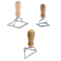 Set of 3 Zinc Alloy Dumpling and Biscuit Moulds with Wooden Handles for Baking - view 2