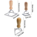 Set of 3 Zinc Alloy Dumpling and Biscuit Moulds with Wooden Handles for Baking - view 3