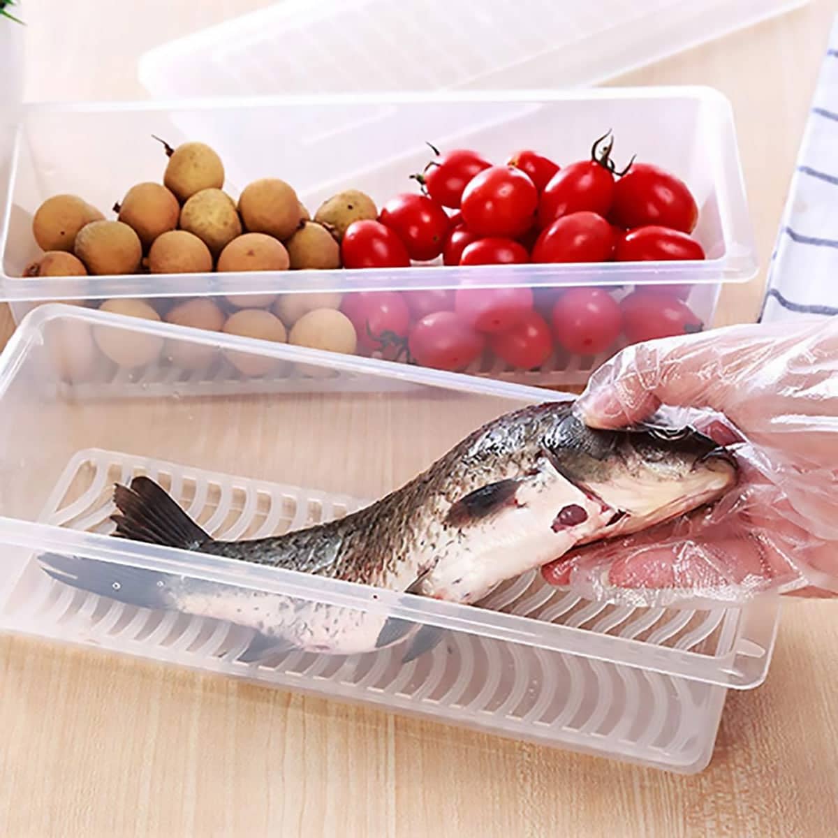 Set of 4 Airtight Food Storage Containers for Fridge and Freezer with Snap Lock Lids - view 4