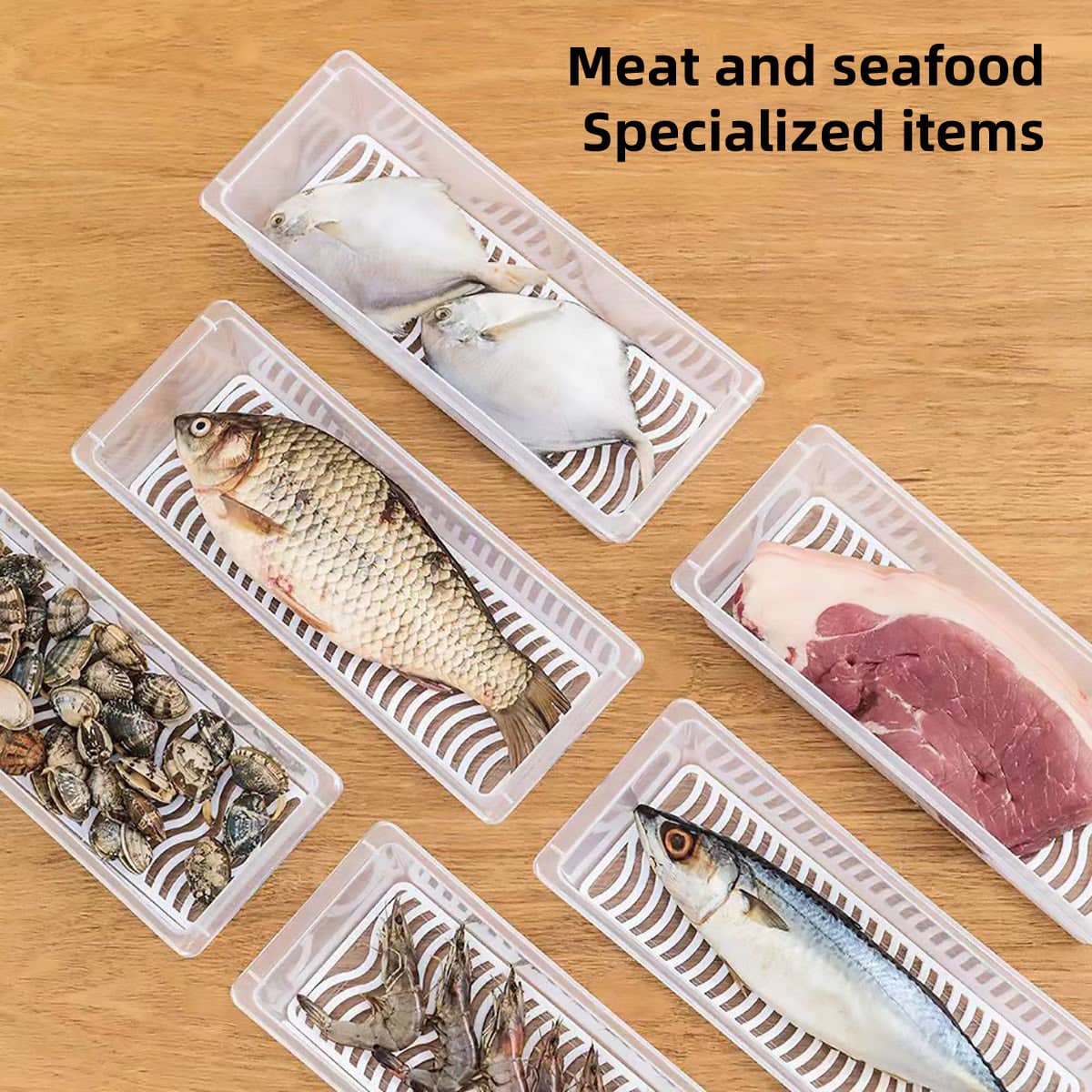 Set of 4 Airtight Food Storage Containers for Fridge and Freezer with Snap Lock Lids - view 5