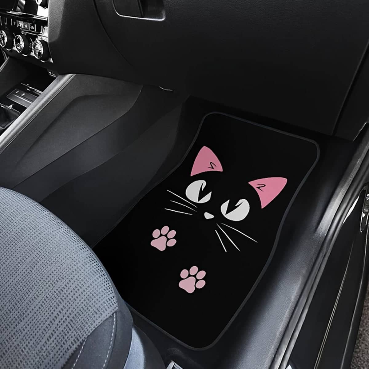 Set of 4 Car Floor Mats with Cute Cat Design, Anti Slip and Waterproof - view 5