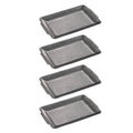 Set of 4 Grey Rectangular Stainless Steel Serving Trays for Kitchen and Dining - view 2