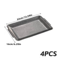 Set of 4 Grey Rectangular Stainless Steel Serving Trays for Kitchen and Dining - view 3