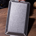 Set of 4 Grey Rectangular Stainless Steel Serving Trays for Kitchen and Dining - view 5