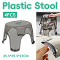 Set of 4 Transparent Plastic Stools Stackable Anti Slip 35.5 x 29.5 x 27 cm