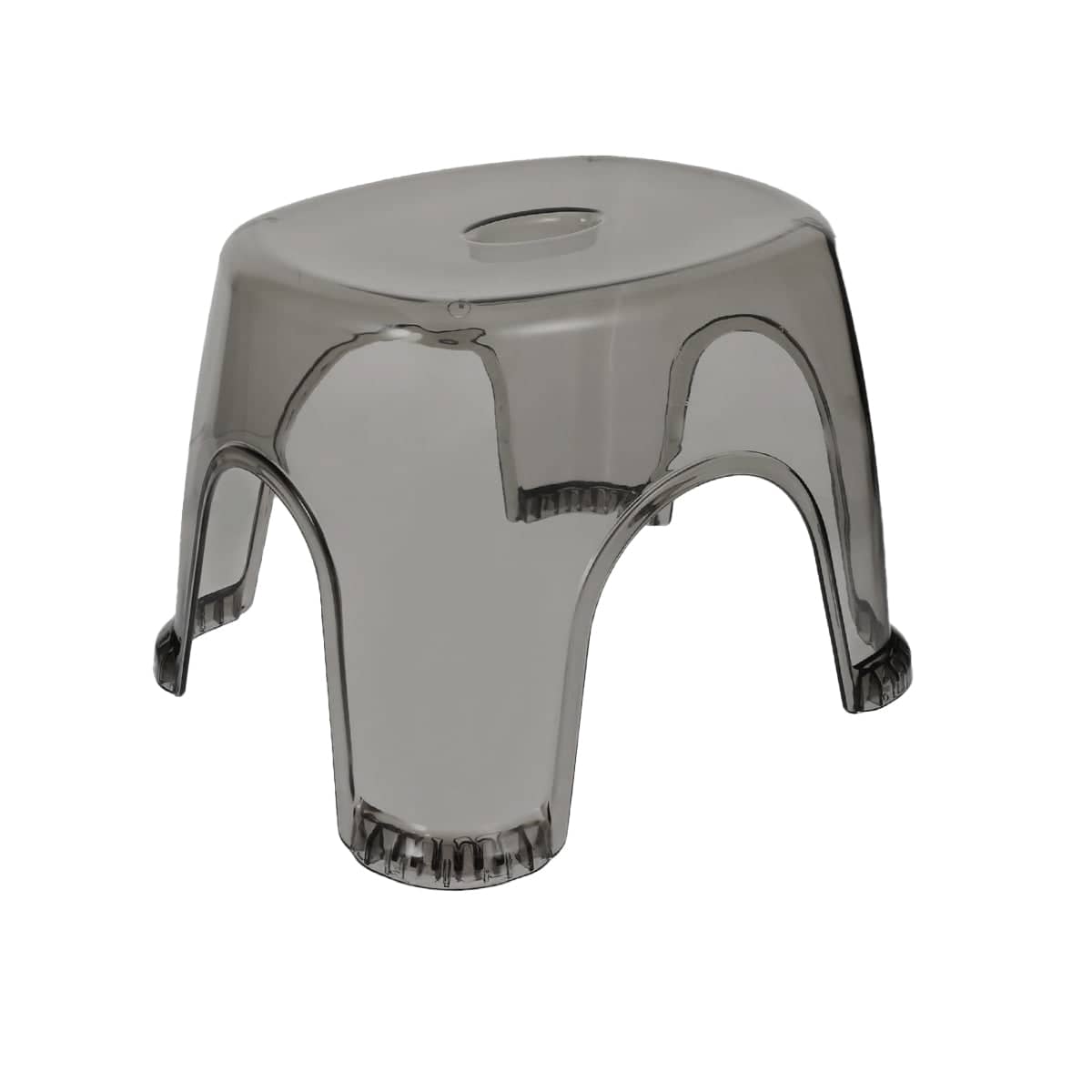 Set of 4 Transparent Plastic Stools Stackable Anti Slip 35.5 x 29.5 x 27 cm - view 2