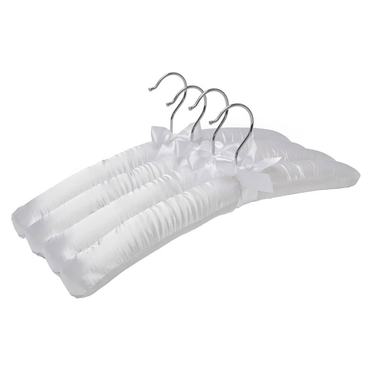Set of 4 Wooden Clothes Hangers with Silk Wrapping and 360 Degree Swivel Hook - view 2