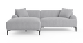 Brosa Seta 4 Seater Sofa with Chaise (Gainsboro Grey; Left Chaise)