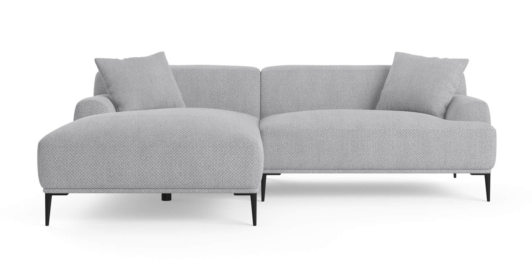 Brosa Seta 4 Seater Sofa with Chaise (Gainsboro Grey; Left Chaise)