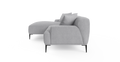 Brosa Seta 4 Seater Sofa with Chaise (Gainsboro Grey; Left Chaise)