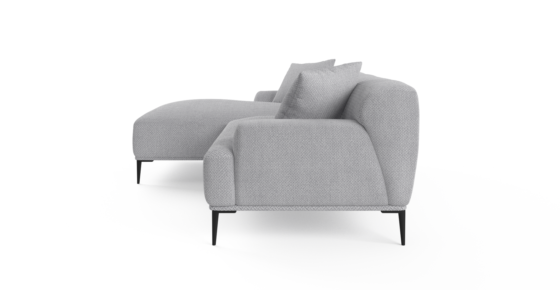 Brosa Seta 4 Seater Sofa with Chaise (Gainsboro Grey; Left Chaise)