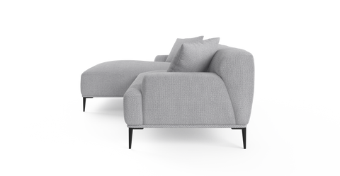 Brosa Seta 4 Seater Sofa with Chaise (Gainsboro Grey; Left Chaise)