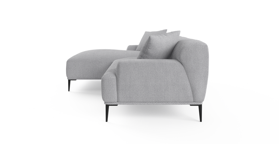 Brosa Seta 4 Seater Sofa with Chaise (Gainsboro Grey; Left Chaise)