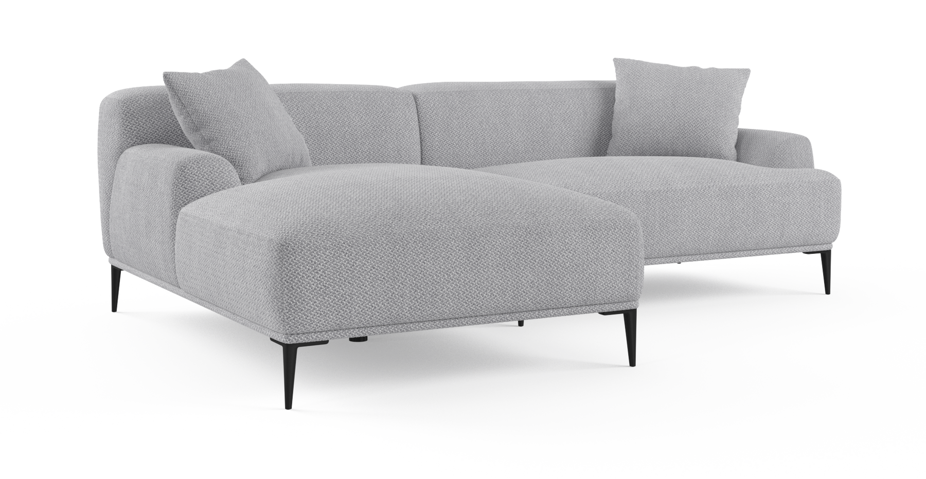 Brosa Seta 4 Seater Sofa with Chaise (Gainsboro Grey; Left Chaise)