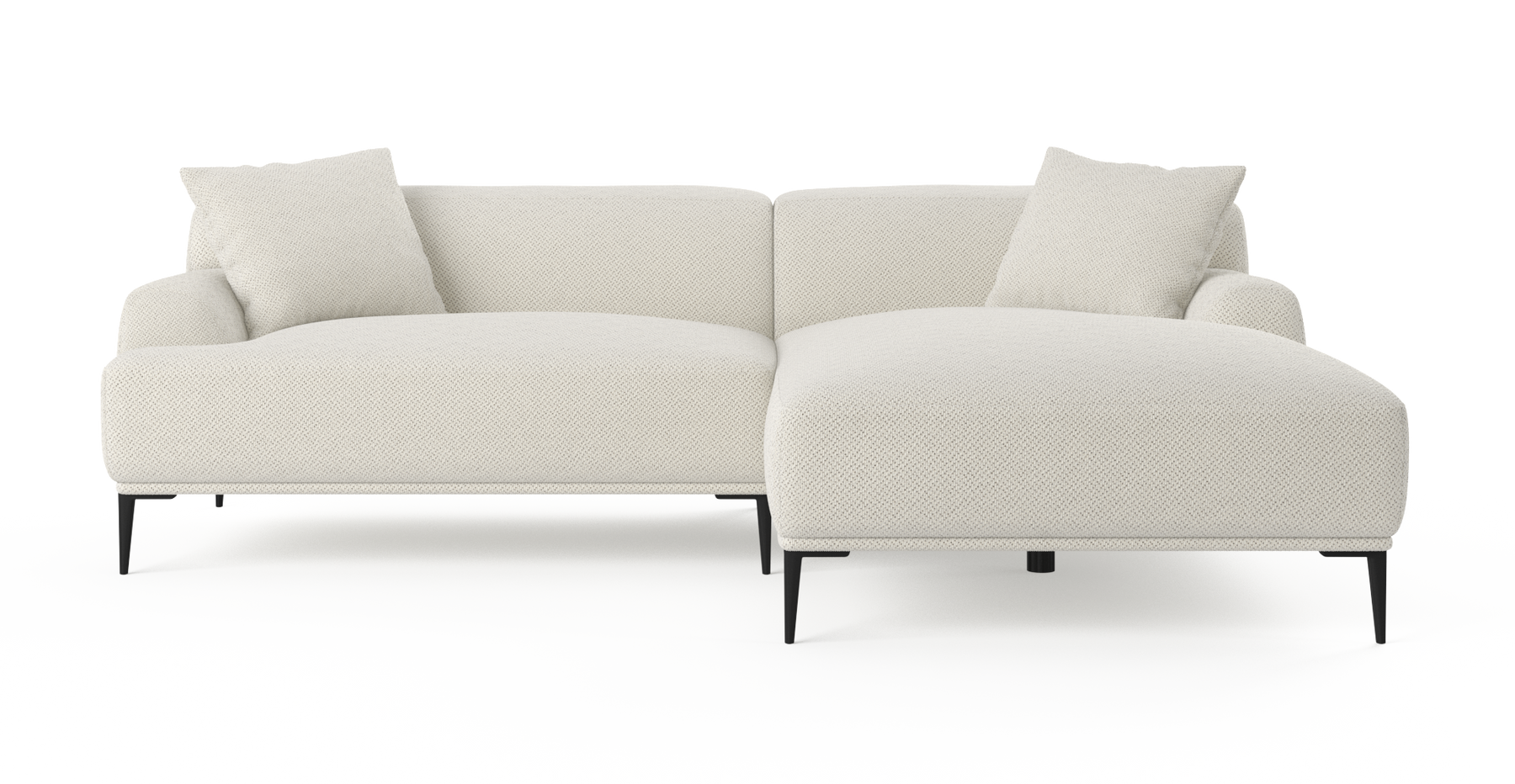 Brosa Seta 4 Seater Sofa with Chaise (Seashell White; Right Chaise)