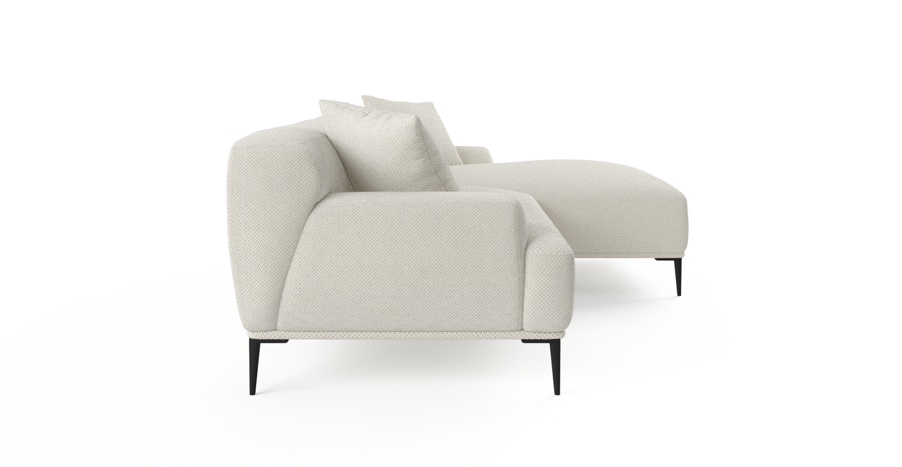 Brosa Seta 4 Seater Sofa with Chaise (Seashell White; Right Chaise)