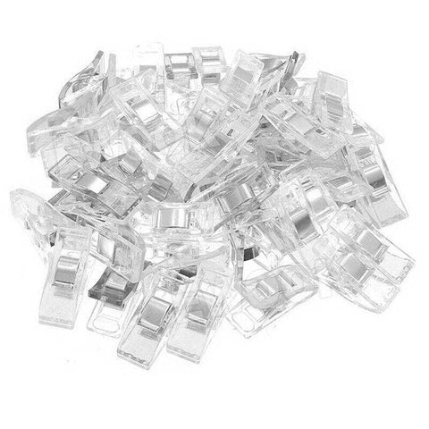 Sewing Clips for Quilting and Fabric, Pack of 50 - Clear