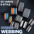 Sewing Webbing Tape Roll, 50 Yards (45.7 m) - Black and White Cross Stripes, 1 cm Wide - view 2