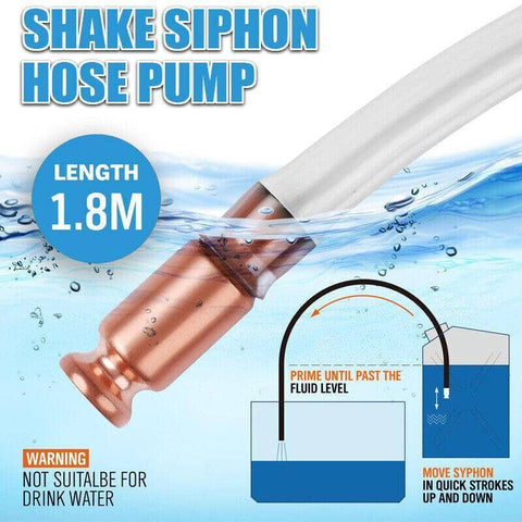 Shake Siphon Hose Pump, Self Priming Jiggle Siphon with 1.8 m Hose