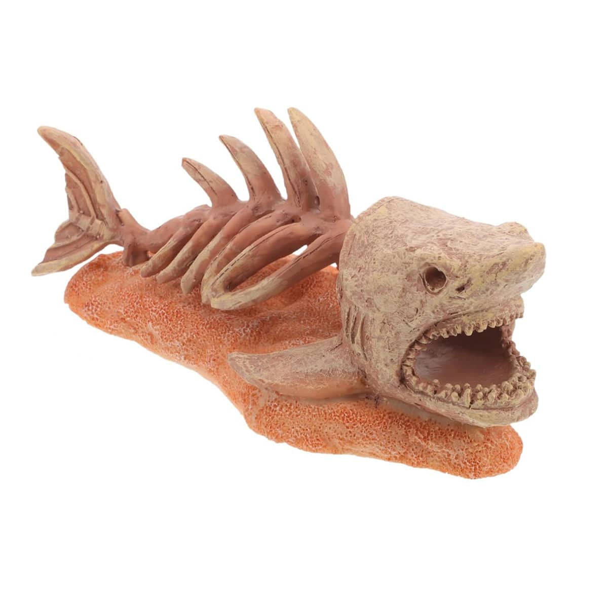 Shark Skeleton Aquarium Ornament in Beige Resin, 17 x 8 x 8 cm - view 2