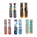 Sheer Glass Silk Socks with Abstract Prints, Unisex, Pack of 5 Pairs - view 2