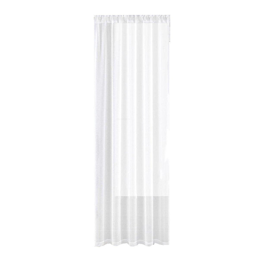Sheer Voile Curtain Panel, Rod Pocket, 140 x 230 cm - White