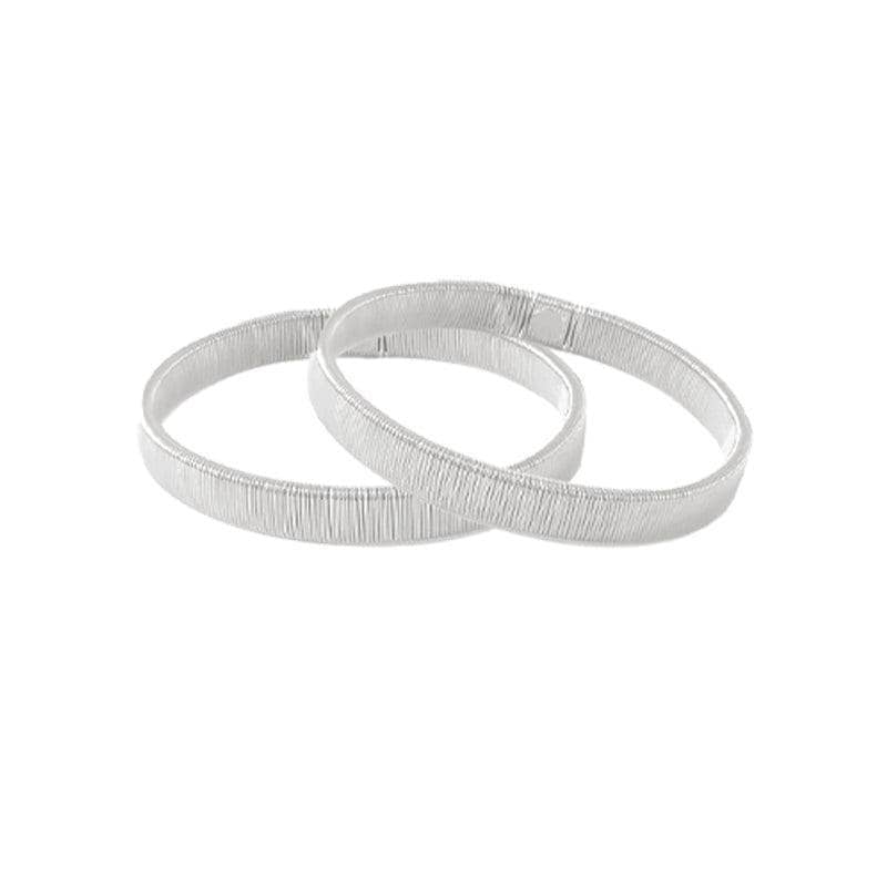 Shirt Sleeve Holders, Elastic Armbands, 1 Pair - Silver