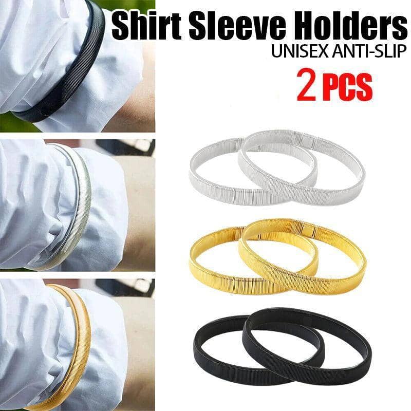Shirt Sleeve Holders, Elastic Armbands, 1 Pair - Silver - view 2