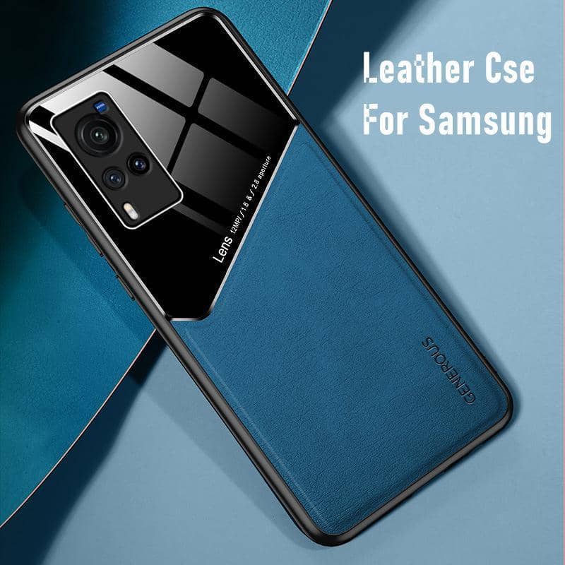 Shockproof Blue Leather Phone Case - Samsung Galaxy S21 - view 2