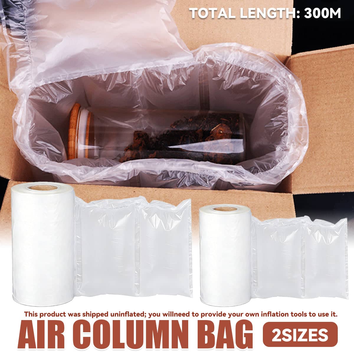 Shockproof Clear Air Column Bag Roll, 20 x 30 cm Protective Cushion - view 2