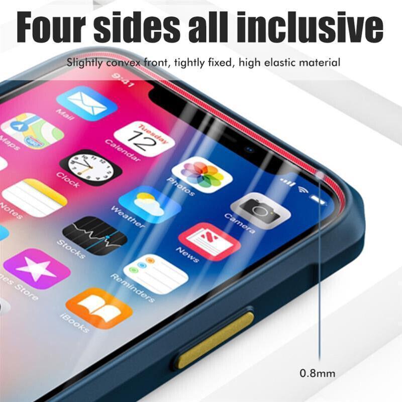 Shockproof Clear Bumper Phone Case for iPhone 12 - Green - view 3
