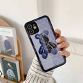Shockproof Glass Phone Case with Lanyard, Blue Robot Bear - iPhone 14 - view 4
