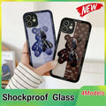 Shockproof Glass Phone Case with Lanyard, Blue Robot Bear - iPhone 14 Plus - view 2