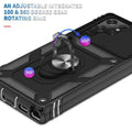 Shockproof Ring Holder Phone Case with Camera Slide for iPhone 12 - Red - view 4
