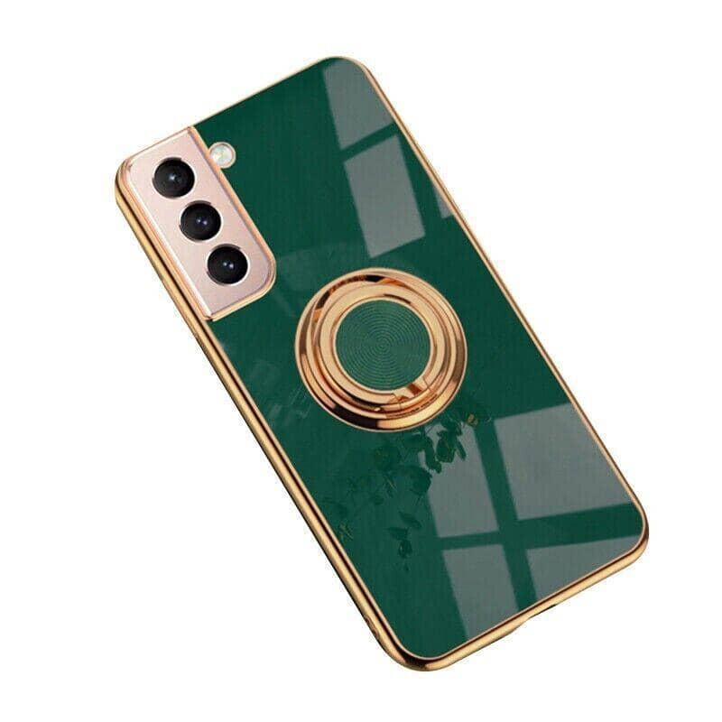 Shockproof Ring Holder Phone Case - Dark Green, for Samsung Galaxy S22