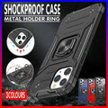 Shockproof Ring Holder Phone Case for iPhone 14 Plus - Black - view 2