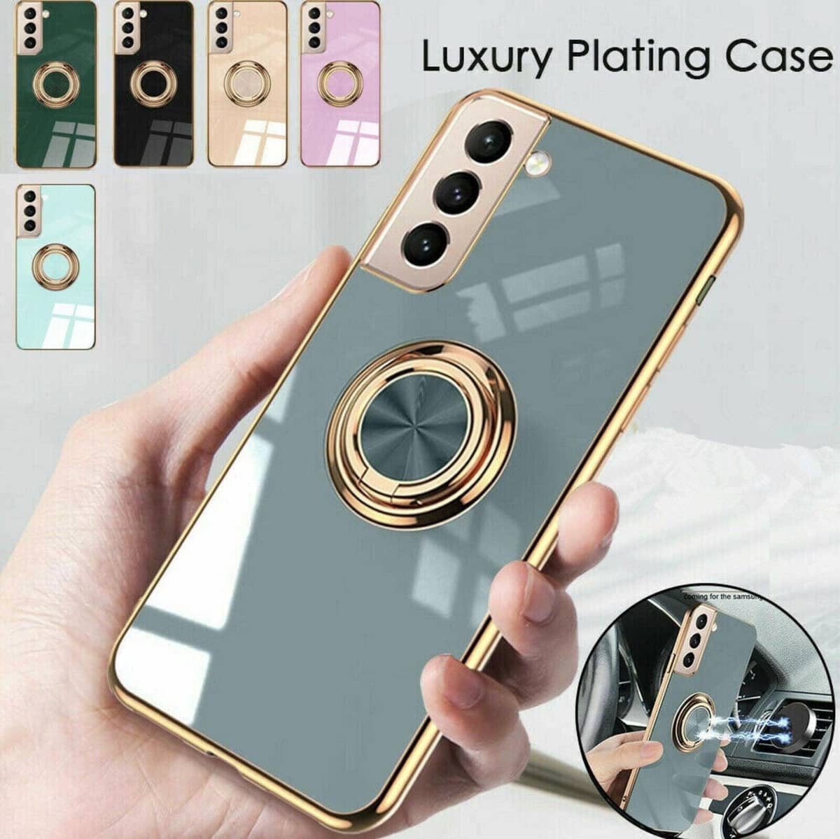 Shockproof Ring Holder Phone Case - Light Pink, for Samsung Galaxy A32 (5G) - view 2